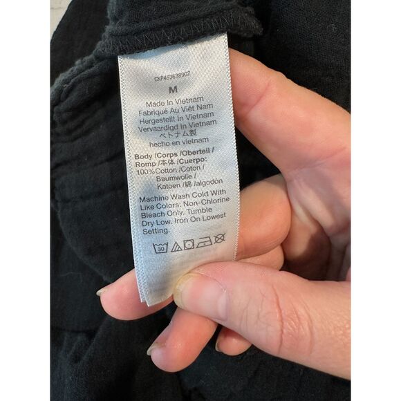 Madewell Pull-on Drawstring Waist Gauze Black Pants Size Medium - Picture 6 of 7